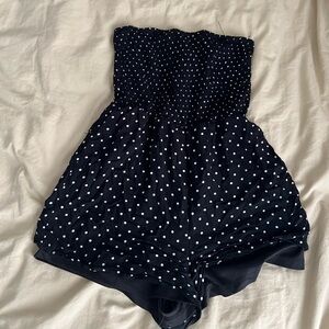 Charlotte Russe Black and White Polka Dot Romper